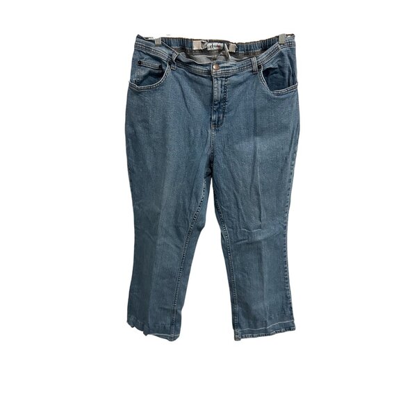 Denim & Co. Mid Rise Denim Jeans Blue Medium Wash Plus Sz 20WP Elastic Waist - Picture 1 of 9